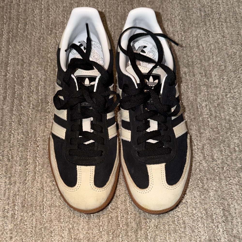 Adidas Black and Cream Sambas
